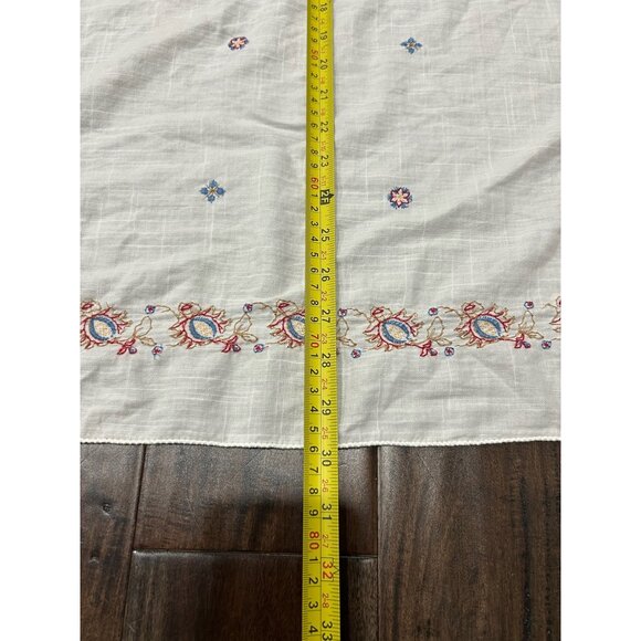 Hollister Embroidered Square Scarf With Tassels Paisley Floral Wrap Boho Cotton - Picture 5 of 8